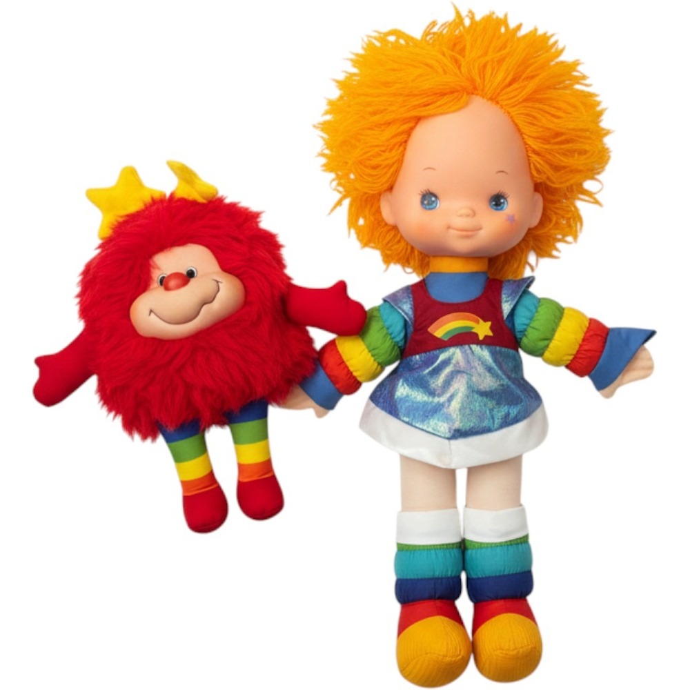 Vintage 1983 Rainbow Brite Doll and Twink Sprite Plush Set Hallmark Mattel